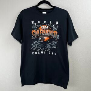 San Francisco Giants 2014 World Series Graphic T-Shirt 100% Cotton Black NWT Med